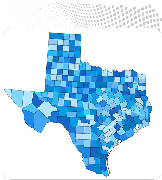 map of Texas  counties